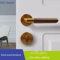 Serrure de porte en noyer moderne pour intérieur maison rétro salle de bain chambre pour Villa hôtel appartement application