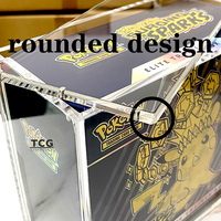 Boîte en acrylique transparente personnalisée TCG avec coins arrondis de 6 mm pour Pokémon Twilight Masquerade Elite Trainer Box (ETB) avec couvercle magnétique en acrylique