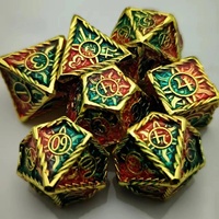Dés en métal polyédriques moulés, lot de 7, accessoire de jeu de rôle D&D, style creux, en alliage de zinc, marque Dingo pour adultes
