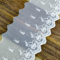 Dentelle en tulle de nylon brodée de papillons vifs de 20,0 cm, maille douce pour la décoration textile de la maison