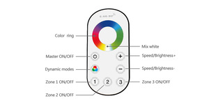 Mini contrôleur Led 2.4G Rf Rgb Dimmable 3 zones à distance 18A Max Led bande couleur unique CCT Rgb contrôleur - Product Image 2