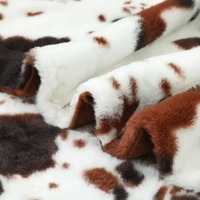 Couverture en fausse fourrure de lapin imprimée motif vache, douce et moelleuse, design personnalisé pour la maison, l'hôtel, le lit, le canapé - Vente en gros pour fabricants