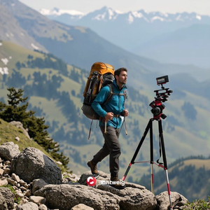 Máy ảnh-Chân máy nhôm chuyên nghiệp Chân máy Khóa tốc độ bong bóng cấp- - Product Image 6