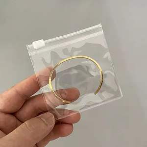 Sac à fermeture éclair réutilisable personnalisé givré boucle d'oreille bague collier petit bijoux en pvc sac à fermeture éclair en plastique bracelet emballage de bijoux - Product Image 6