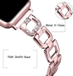 Bandas de liberación rápida de acero inoxidable de 42mm estilo brillo de lujo para mujeres lindo reloj inteligente de moda para Apple Watch para niñas - Product Image 2