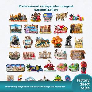 Imanes de Refrigerador 3D Españoles con Lugares Emblemáticos de la Ciudad, Recuerdos de Viaje, Decoración Creativa para el Hogar, Regalos Minimalistas/Modernos/Dibujados a Mano - Product Image 2