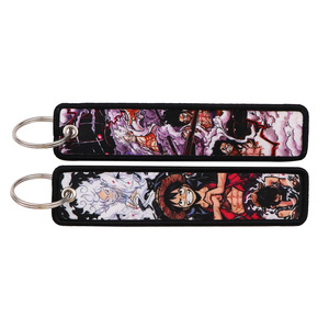Porte-clés brodé en tissu tissé style <span class=keywords><strong>400</strong></span> One Piece Luffy Zoro Anime avec broderie Jet pour porte-clés tendance - Product Image 5