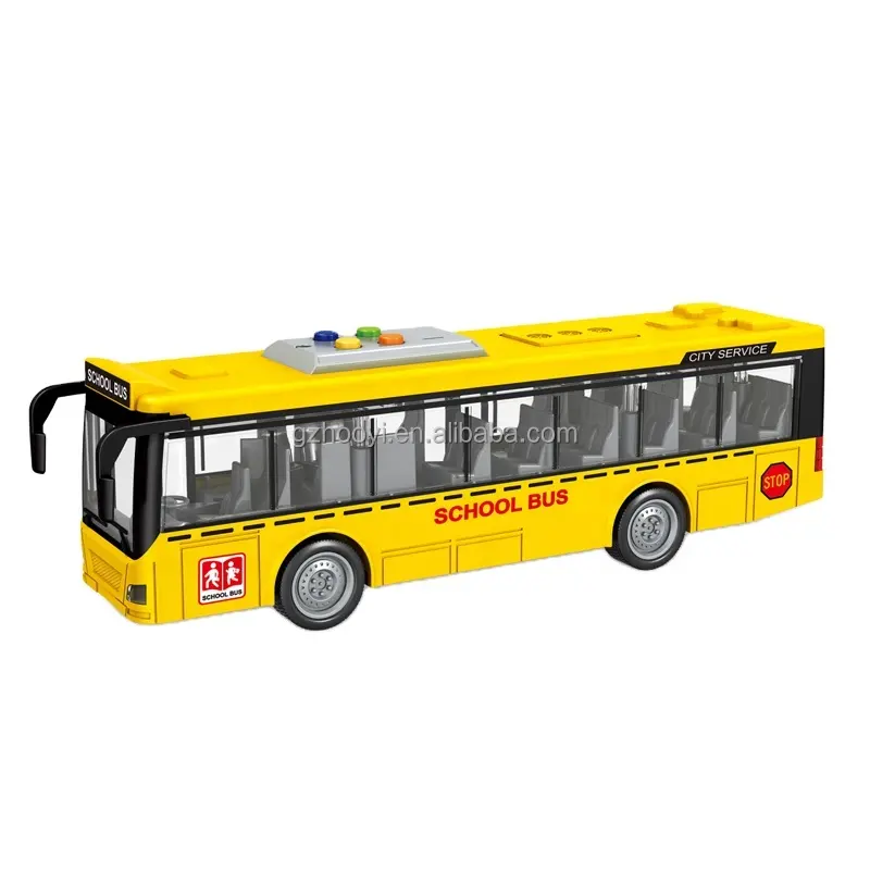 New Toy Vehicles 1:16 Friction Powered School Bus With Light Sound For Toddlers