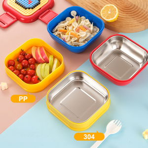 Trẻ Em Dành Cho Người Lớn Hộp Ăn Trưa Đầy Màu Sắc Khối Nối <span class=keywords><strong>Container</strong></span> Thực Phẩm Có Nắp Đậy Cho Văn Phòng Trường Cắm Trại Dã Ngoại 304 Lót - Product Image 2