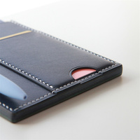 Dompet Logam Minimalis Tipis Harga Pabrik, Lapisan PU, Logo Custom, Tempat Kartu Kredit RFID dengan Kunci, Hiasan Mutiara untuk Pria