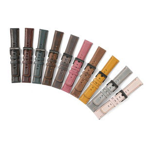 Correa de Cuero Genuino Marrón Vintage Simple con Hebilla de Acero Inoxidable Suave e Impermeable para Reloj Inteligente <span class=keywords><strong>Active</strong></span> <span class=keywords><strong>2</strong></span> de 20/22 mm - Product Image 5