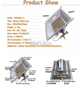 Lámpara calefactora de infrarrojos incubadora de gas para calentar pollos, incubadora de pollos calefactora de gas. - Product Image 6