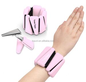 Bracelets lestés en silicone réglables pour chevilles et poignets, 2 lb, avec impression de logo personnalisée, pour entraînement de perte de poids au poignet - Product Image 1
