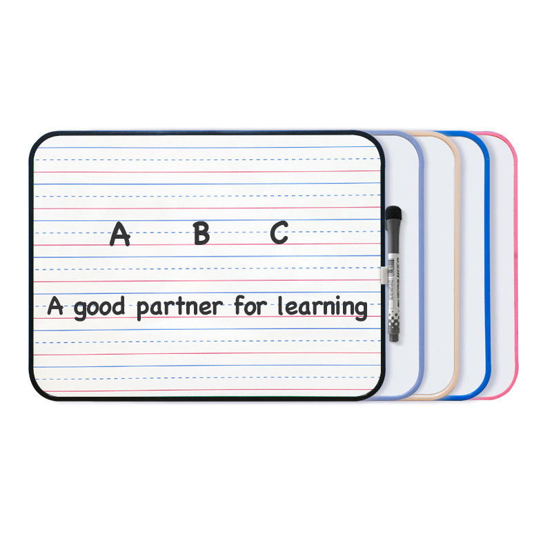 Factory Customized Print Mini Double Sided School White Board Kids Writing Dry Erase Lapboard With Markers and Erasers