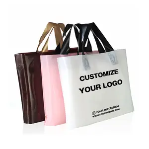 卸売業者ショッピングハンドルパッケージ生分解性印刷ロゴカスタムビニール袋ロゴ付き