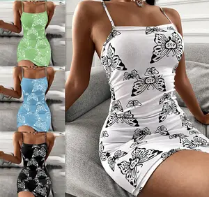 Modeli kolsuz spagetti kayışı rahat seksi gece kulübü elbisesi Bodycon kısa Wrap elbiseler