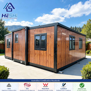 Maison conteneur extensible 20, 30, 40 pieds, 2, 3 ou 4 chambres, mobile, type chalet, conforme aux normes australiennes, pour retraite de week-end en bord de lac - Product Image 1