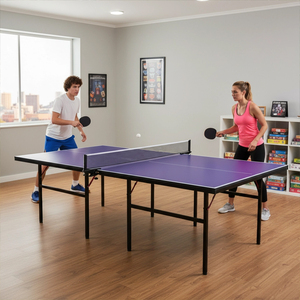 Mesa de Tenis de Mesa de MDF de 15 mm de Grosor, Fácil de Montar, con Red, Tamaño Estándar, para Entretenimiento en Interiores - Product Image 5