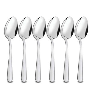 Lot de 6 <span class=keywords><strong>Petites</strong></span> Cuillères de Cuisine en Acier Inoxydable, Cuillère à Glace Design Classique <span class=keywords><strong>Argent</strong></span>é, Cuillère en Métal pour Caviar, Miel, Thé et Café - Product Image 1