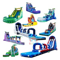 Toboggan aquatique gonflable commercial personnalisable pour enfants, en PVC, installation facile et logo personnalisé, utilisation en extérieur/intérieur pour fêtes/locations