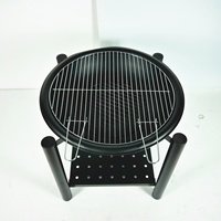 Brasero rond en bois moderne de 22,5 pouces avec support pour le camping et la terrasse de jardin, utilisable toute l'année