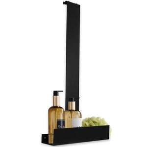 SANIPRO acier inoxydable forage <span class=keywords><strong>gratuit</strong></span> étagère de rangement étagères de douche tenture murale porte en verre salle de bain étagère organisateur - Product Image 3