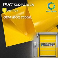 Tissu enduit PVC GAIA 900GSM tissé uni en maille chaînée, coupe-vent, anti-UV, résistant à l'abrasion, pour porte à enroulement rapide