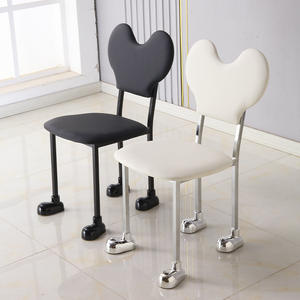 Silla de <span class=keywords><strong>Mickey</strong></span> moderna para el hogar, sala de estar, silla de comedor de ocio de Metal, silla de maquillaje con respaldo de dormitorio de lujo ligera personalizada - Product Image 4