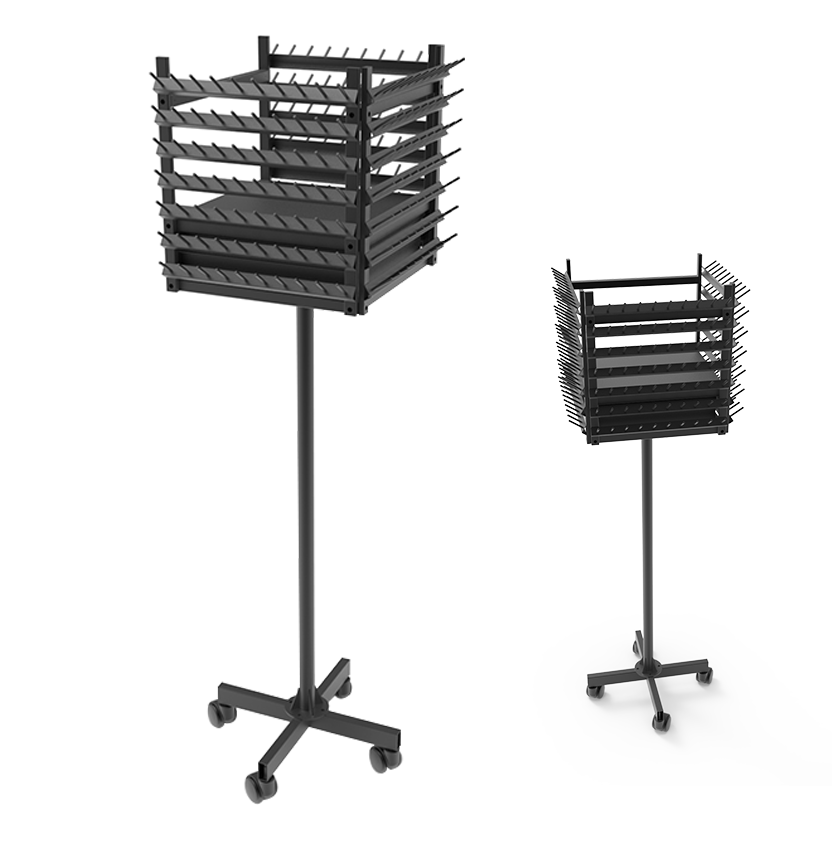 Apache Custom Metal Movable Rotating Wig Display Stand Supermarket Shelves — view 1