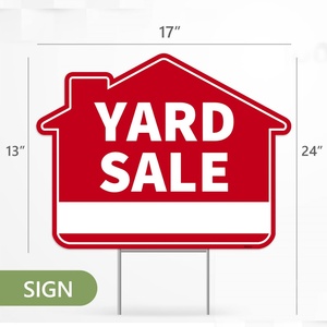 Panneaux de vente de jardin double face résistants aux intempéries avec piquets métalliques et autocollants fléchés, en matériau PP, service de découpe sur mesure - Product Image 3