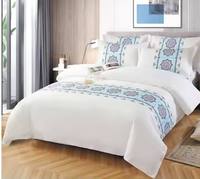 Ensemble de literie de chambre à coucher 100% coton, drap de lit de couleur blanche, taille unique en percale