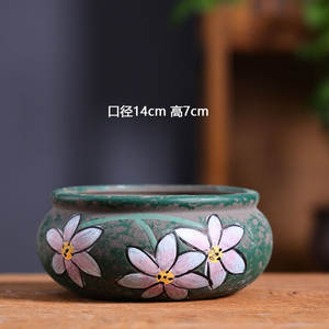 Vente en gros de pots à succulentes en céramique de style coréen peints à la main, pots en argile noire, <span class=keywords><strong>poterie</strong></span> grossière, jardinières spéciales - Product Image 3