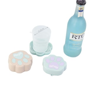 Cute Cat Paw Retractable Folding <b>Cup</b> Creative Cartoon Leak-Proof <b>Reusable</b> Eco-Friendly Plastic <b>Cup</b> Portable Travel <b>Cup</b> - Product Image 1