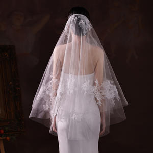 Nouveau <span class=keywords><strong>voile</strong></span> en dentelle pour la mariée, style studio, photos d'exemple, séance photo de mariage, <span class=keywords><strong>voile</strong></span> haute transparence couvrant le visage - Product Image 1