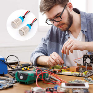 Paquete de <span class=keywords><strong>2</strong></span> interruptores de botón pulsador de acero inoxidable a prueba de agua de 12mm autoblocante 12V/230V IP67 1NO electrónico para campanas de coche de electrodomésticos - Product Image 5