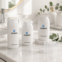 Flacon pompe sans air en plastique PP blanc vide pour cosmétiques, soins de la peau, sérum, lotion, échantillon, emballage