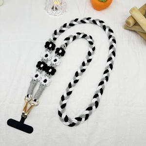 Fiori in tessuto bohémien cordino per telefono cellulare margherite con collo diagonale per telefono cellulare catena a tracolla chiave per auricolari - Product Image 4