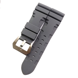HUANLONG Luxury <b>Silicone</b> <b>Rubber</b> Watch Strap, 26mm Band with Stainless Steel Buckle for Pam Watch - Product Image 6