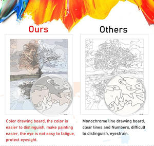 Feuilles d'arbre d'<span class=keywords><strong>automne</strong></span> peinture bricolage par numéros peinture acrylique peinture sur toile numérique pour Art mural - Product Image 3