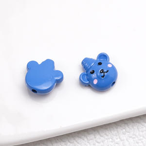 Sombreros de colores Oso Pintura Aleación Cuentas perforadas Pulseras Diy Accesorios de joyería Cuentas de metal Oso lindo - Product Image 5