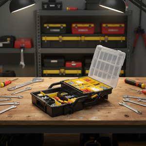 Organizador Stanley Sort Master multinivel de 18 pulgadas con compartimentos para almacenamiento de herramientas y ferretería - Product Image 3