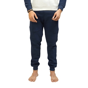 Pantalon de survêtement bleu marine pour homme, taille élastique, poches latérales, décontracté, tricoté, respirant, pour l'automne - Product Image 1