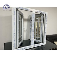 Ventana de vidrio reflectante de espejo, ventana abatible hacia fuera, ventana de parrilla y puerta de fábrica de PVC o UPVC