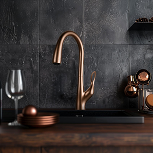 Grifo mezclador de fregadero de cocina con cuello de ganso de latón a <span class=keywords><strong>precio</strong></span> de fábrica, grifo de agua comercial de arco alto - Product Image 1