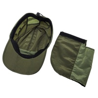 Casquette de baseball en nylon pour course en extérieur RTS avec cache-oreilles, protection visage et cou, visière à 3 plis, coupe-vent, tissu courant – Unisexe Adulte