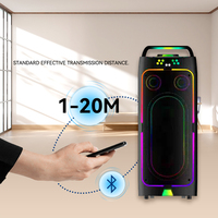 Enceinte portable pour fêtes avec lumières LED, woofer de 8 pouces, enceinte karaoké sans fil