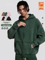 Sweat à capuche personnalisé pour homme OEM Automne/Hiver Style urbain Batik Zippé Polaire Lavé 360G 100% Coton Fabricant de vêtements