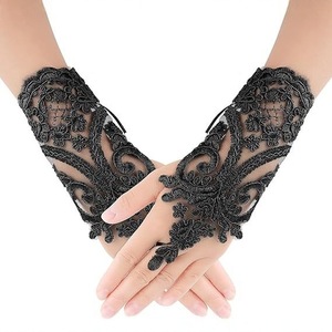 Gants de mariage pour femmes <span class=keywords><strong>Dentelle</strong></span> Blanc Noir Gants de mariage de haute qualité Mitaines Accessoire de fête Gants sexy - Product Image 1