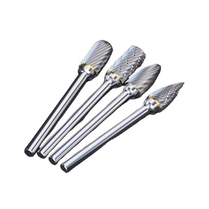 Juego de rebabas rotativas de carburo Premium Cabezales de molienda de doble flauta de acero de tungsteno para grabado de Metal y Jade - Product Image 1