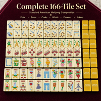 Tuiles de Mahjong Américaines : Acrylique, 4 couches, taille 38, tuiles de Mahjong polies à la main (160 pièces), ensemble de Mahjong de voyage en stock